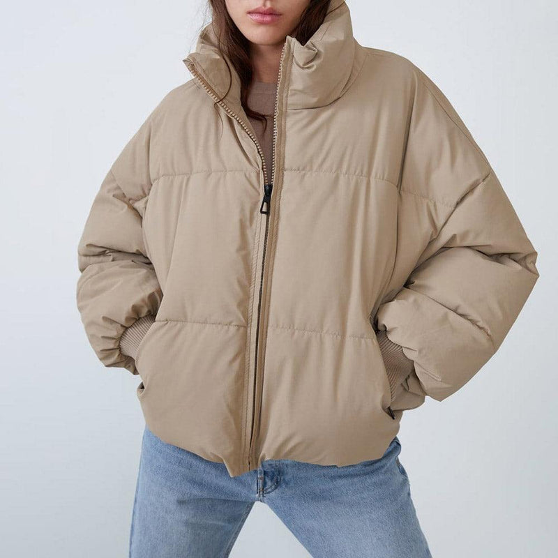 Jaqueta Puffer GoldLess™ com Gola Alta e Caimento Soltinho / A Mais Quentinha e Estilosa para você Arrasar no Inverno!